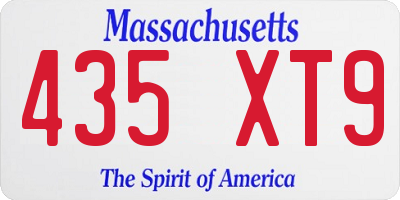 MA license plate 435XT9