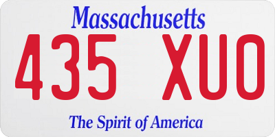 MA license plate 435XU0