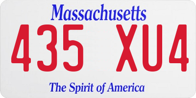 MA license plate 435XU4