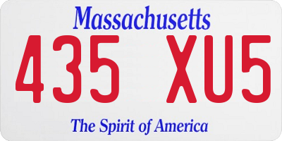 MA license plate 435XU5