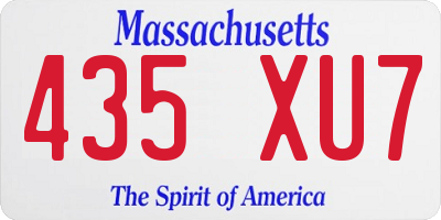 MA license plate 435XU7