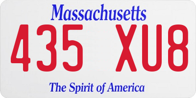 MA license plate 435XU8