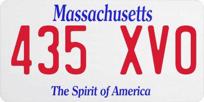 MA license plate 435XV0