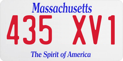 MA license plate 435XV1
