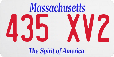 MA license plate 435XV2
