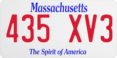 MA license plate 435XV3