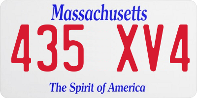 MA license plate 435XV4