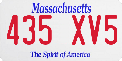 MA license plate 435XV5