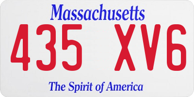 MA license plate 435XV6