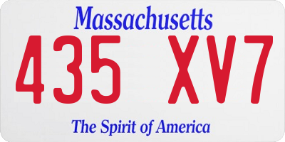 MA license plate 435XV7