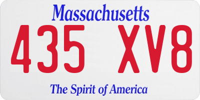 MA license plate 435XV8