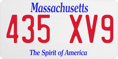 MA license plate 435XV9