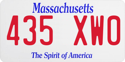MA license plate 435XW0