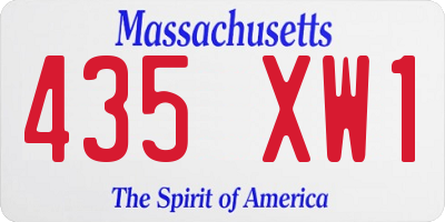 MA license plate 435XW1