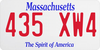 MA license plate 435XW4