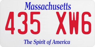 MA license plate 435XW6