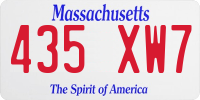 MA license plate 435XW7