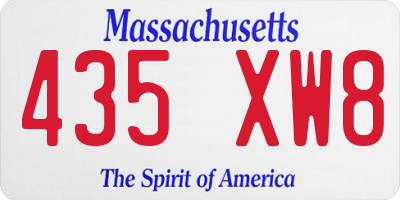 MA license plate 435XW8