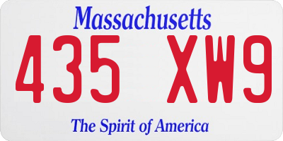 MA license plate 435XW9