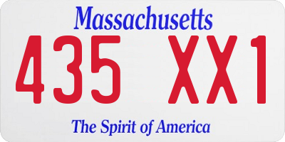 MA license plate 435XX1