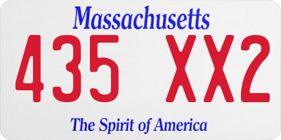 MA license plate 435XX2