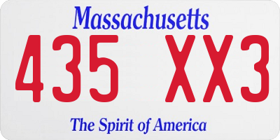 MA license plate 435XX3