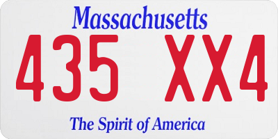 MA license plate 435XX4