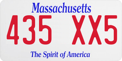 MA license plate 435XX5