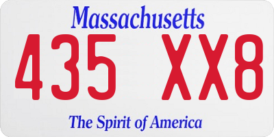 MA license plate 435XX8