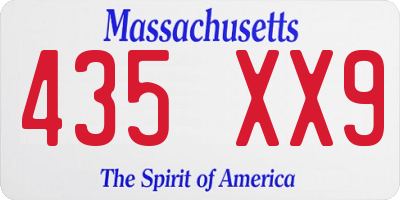 MA license plate 435XX9