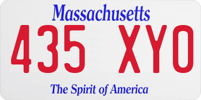 MA license plate 435XY0