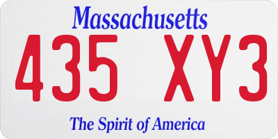 MA license plate 435XY3