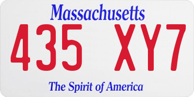 MA license plate 435XY7