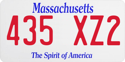 MA license plate 435XZ2