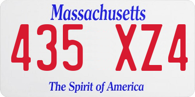 MA license plate 435XZ4