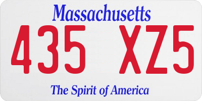 MA license plate 435XZ5