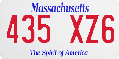 MA license plate 435XZ6