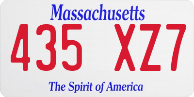 MA license plate 435XZ7
