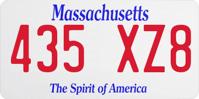 MA license plate 435XZ8