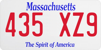 MA license plate 435XZ9