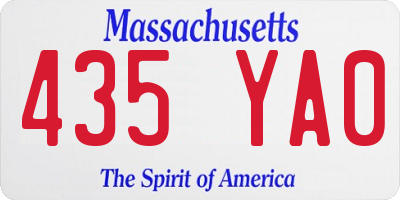 MA license plate 435YA0