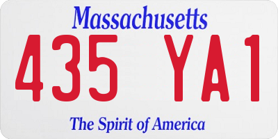 MA license plate 435YA1