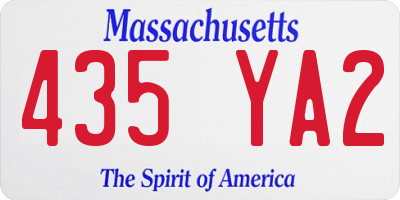 MA license plate 435YA2