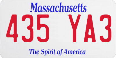 MA license plate 435YA3