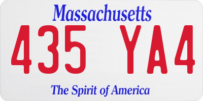 MA license plate 435YA4