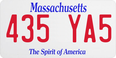 MA license plate 435YA5