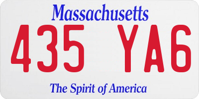 MA license plate 435YA6