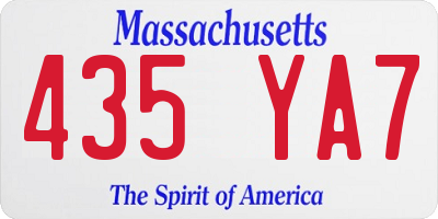 MA license plate 435YA7