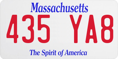 MA license plate 435YA8