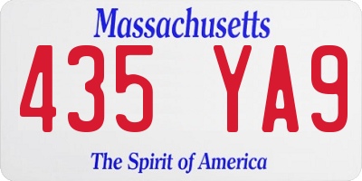 MA license plate 435YA9